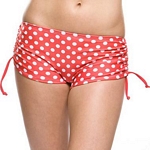 Boy Short Swimwear Red White Polka Dot