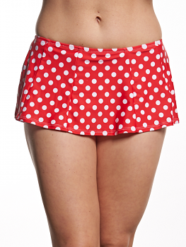 Popina Skirted Boy Short | Red White Dot